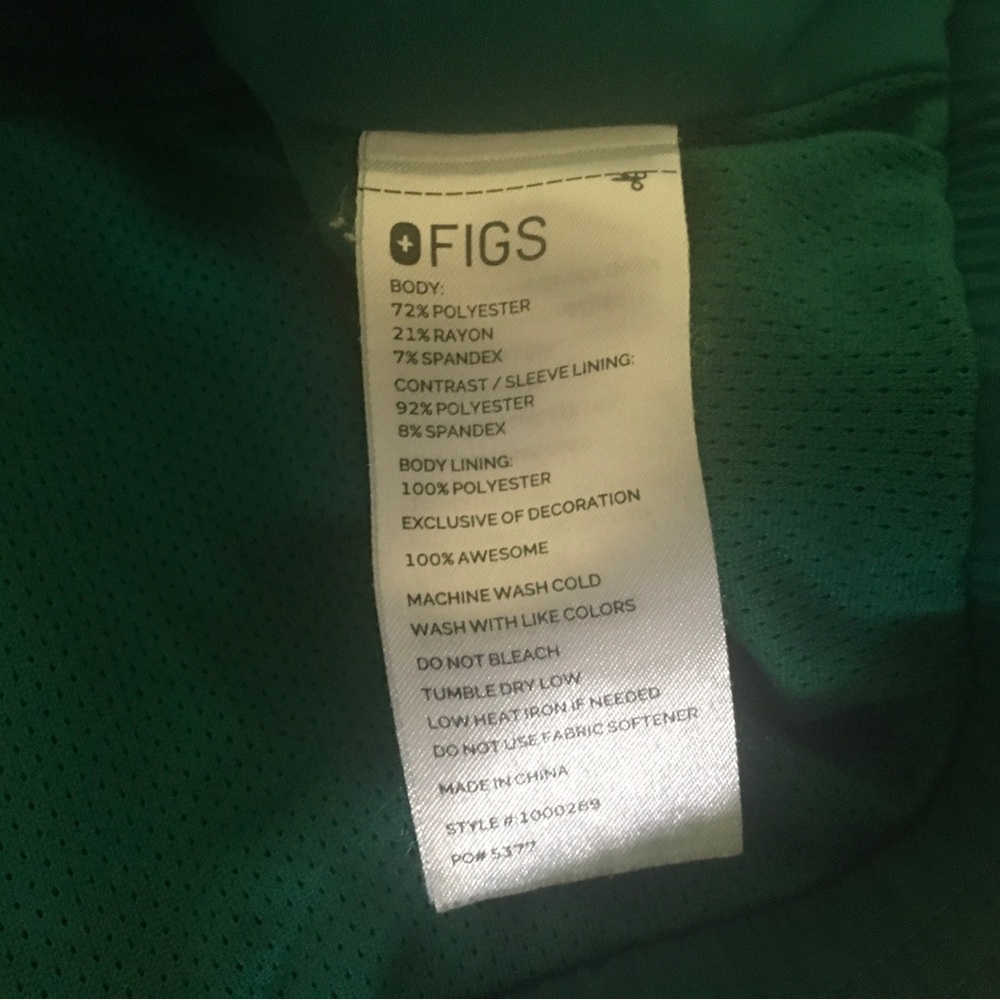 FIGS Sydney Scrub Jacket in a hunter green color - Picture 10 of 13